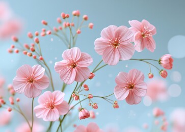 粉花绽放春意浓
