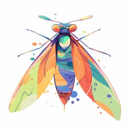 炫彩昆虫插画