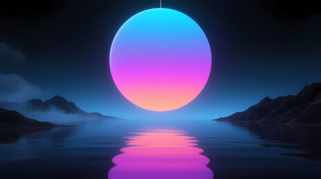 夜空悬浮梦幻彩球