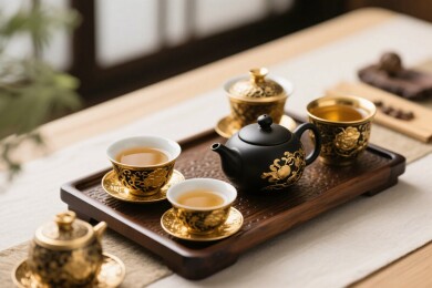 传统茶具摆盘