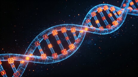 DNA基因数字科技概念插画