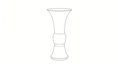 简约素面复古瓷觚中式器物黑白线稿