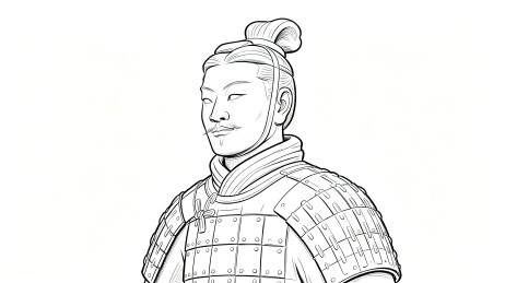 牡丹纹饰古风瓷瓶传统国风器物精细白描线稿