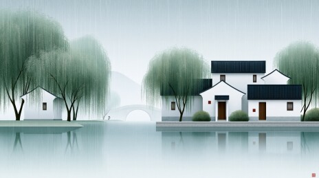 雨中江南水乡