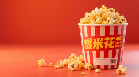 红白桶装金黄爆米花
