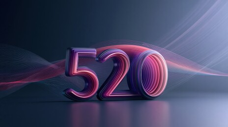 霓虹渐变数字520艺术设计