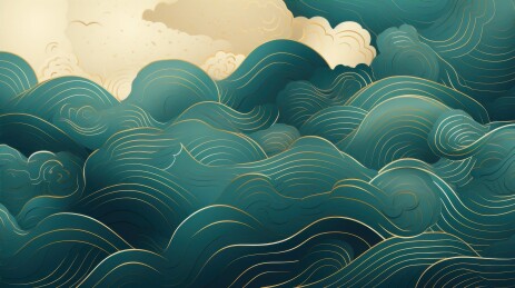 波浪云纹艺术背景图