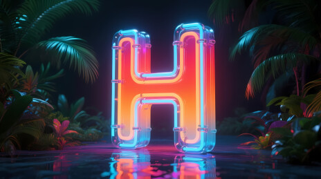 霓虹 H 闪耀热带丛林