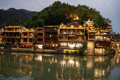 湖南凤凰古城夜景