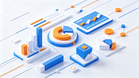 3D等距立体数据图表信息图组合