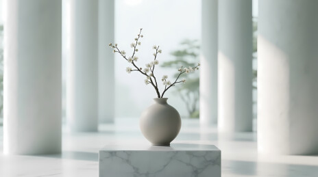 素雅花枝静谧禅意