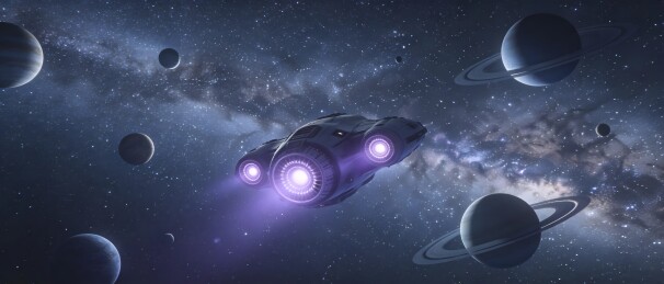 宇宙飞船穿越星系行星