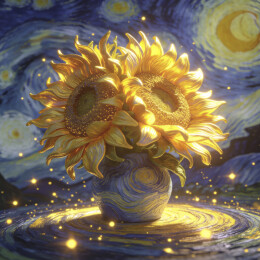 梵高星空下的向日葵