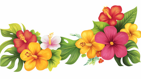 热带花卉花环设计