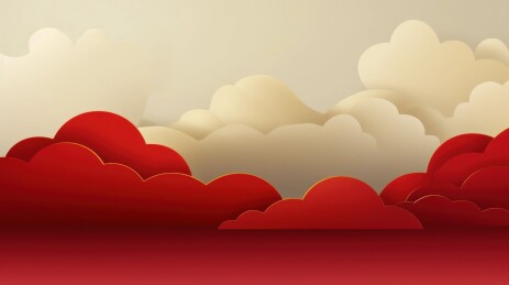 红色云朵层叠背景设计