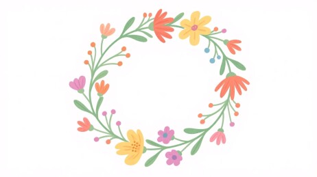花卉花环插画