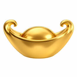 金元宝祥云浅浮雕3D财富图