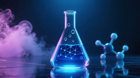 烧瓶蓝光分子网络科技探索