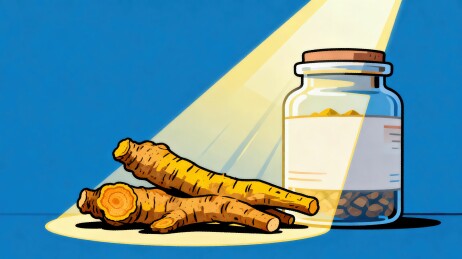 参片药罐聚光桌面卡通插画画面