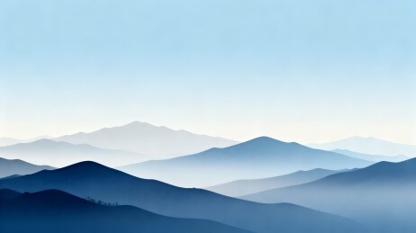层叠山峦渐变极简国风横幅背景