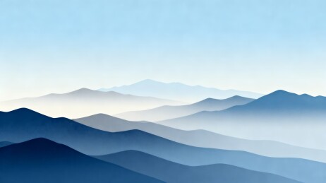层叠山峦渐变极简国风横幅背景