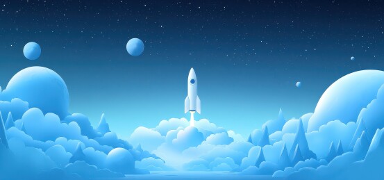 航天火箭发射插画背景，航天成就中国航天日