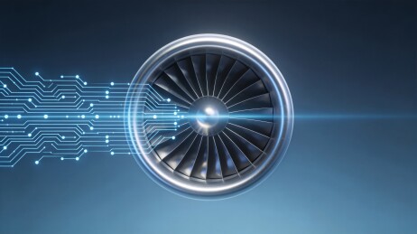 航空引擎融合电路板科技背景图景