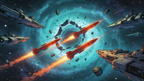 星际火箭宇宙太空战斗科幻场景