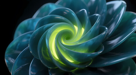 螺旋蓝绿抽象花