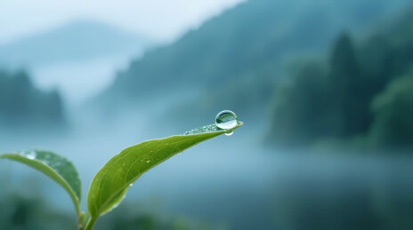 嫩芽垂露青黛山水