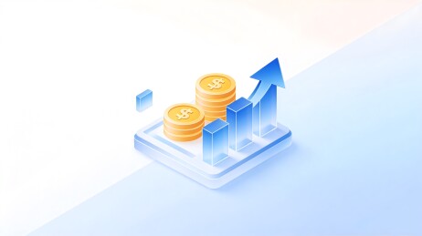 金币增长图表展示财务上升