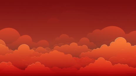 红色天空云朵层叠背景