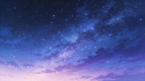 璀璨星空紫色夜幕夜景