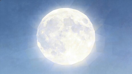中秋满月圆月夜景插画