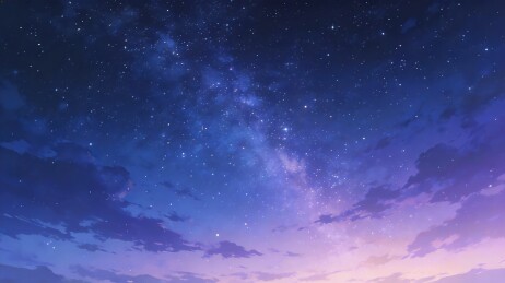 浩瀚星空银河夜景插画