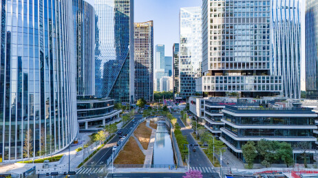 深圳 CBD 现代摩天写字楼集群城市风光