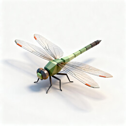 绿色蜻蜓昆虫3D写实模型