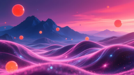 梦幻紫浪与浮空红球