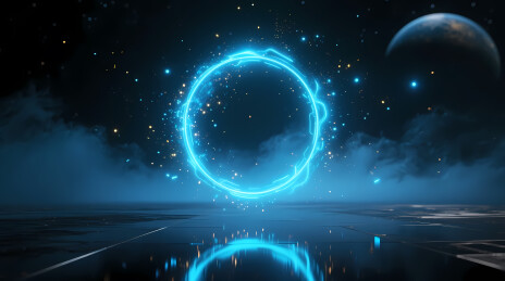 幽蓝神秘能量光环