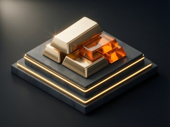 金块与水晶组合展示