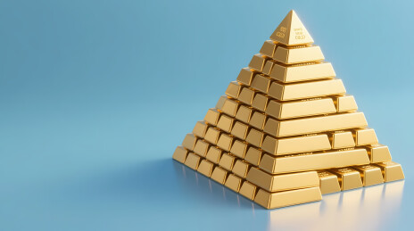 金砖金字塔浅蓝背景