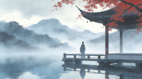 雨中古亭独思