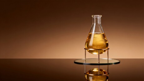 锥形瓶金色液体化学实验科研背景