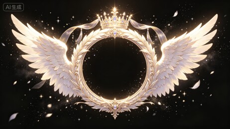 皇冠羽翼花环头像边框