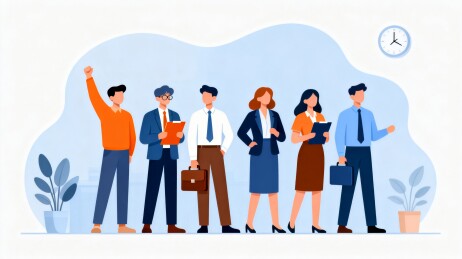 人群扁平插画多元人物群像