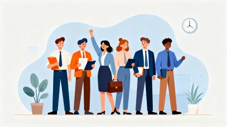 人群扁平插画多元人物群像