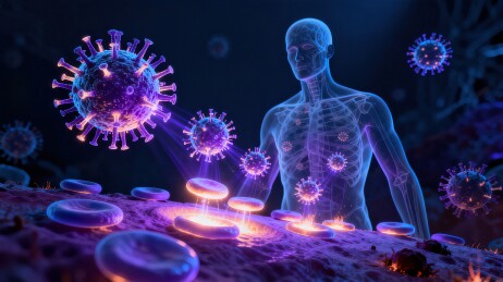 HIV攻击免疫T细胞导致免疫缺陷