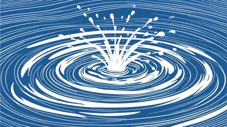 水滴冲击水面插画