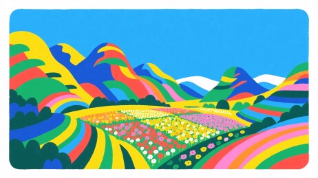 彩色风景插画