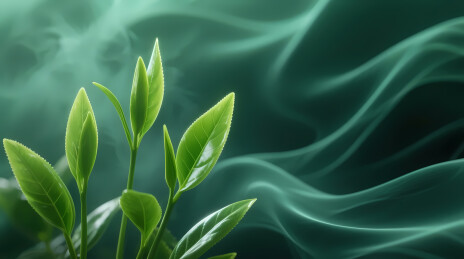 嫩绿茶芽青丝背景